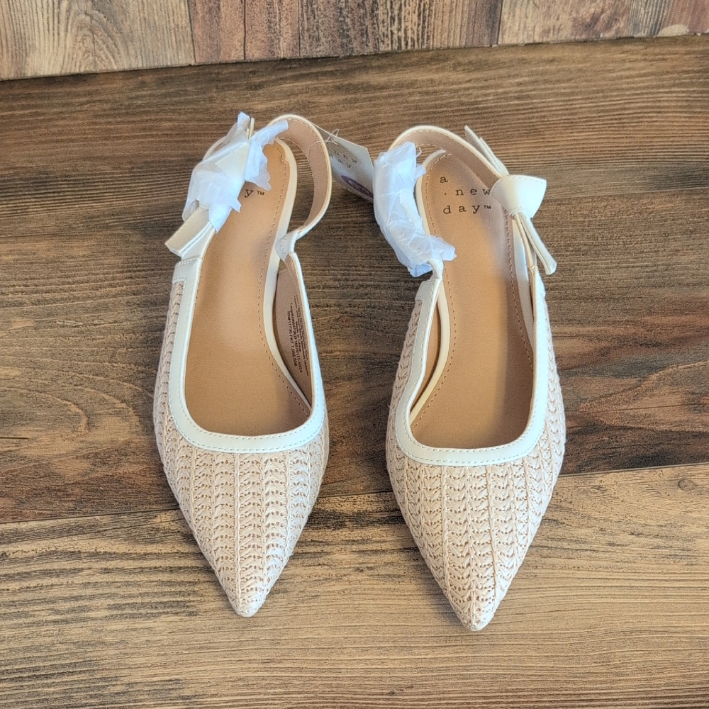 A New Day Raffia Milan Slingback Heels 6.5 M179 - Picture 2 of 7